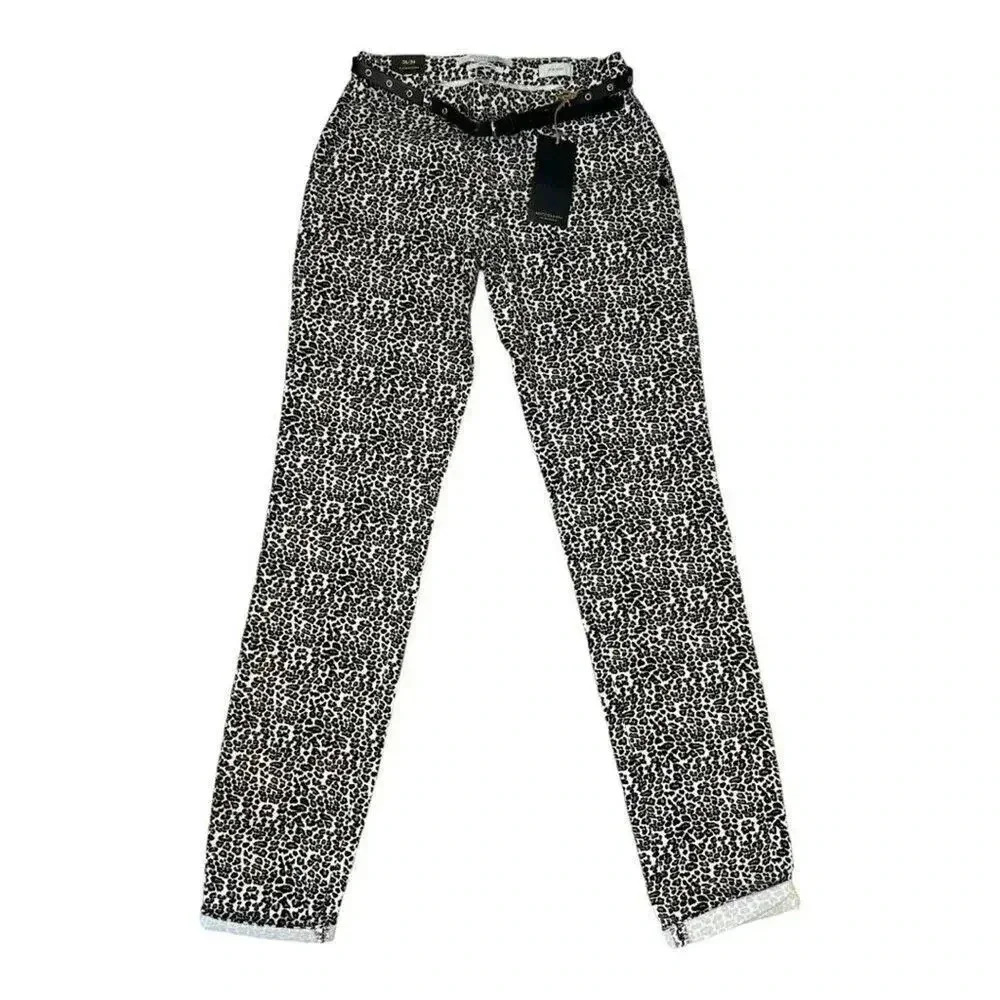 NEW Scotch & Soda Size 26/34 Leopard Print Belted Route 22 Slim‎ Chino NWT